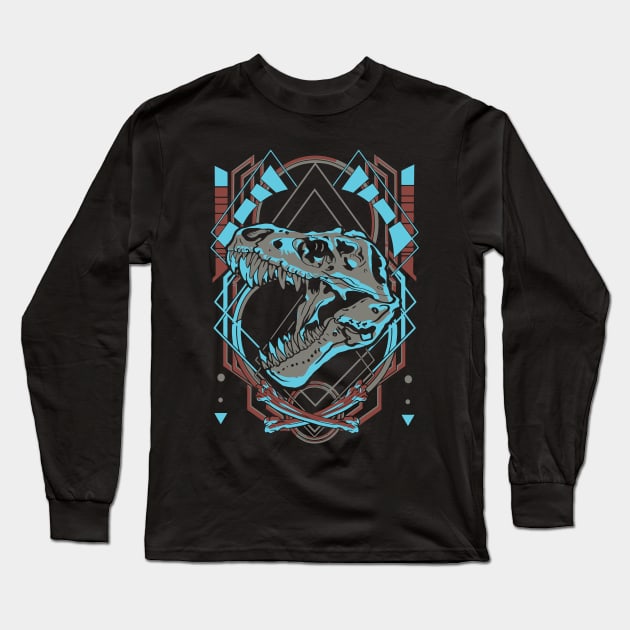 Geometric Dino Long Sleeve T-Shirt by WorldDinosaurs